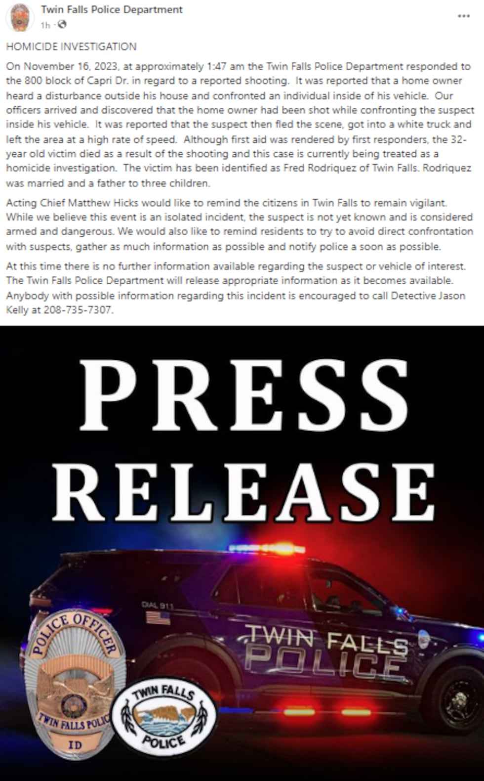 Twin Falls man shot and killed after early morning confrontation outside of home